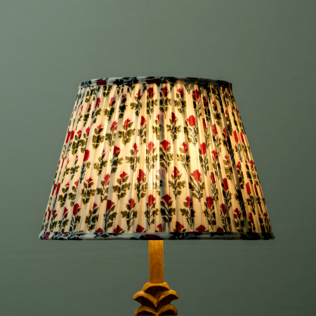 White Pink Block Print Empire Lampshade Small